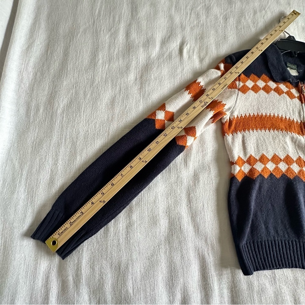 Vintage Eagles Eye Sweater Womens M Chevron Argyle Full Zip Pullover Knit Retro - Picture 5 of 7